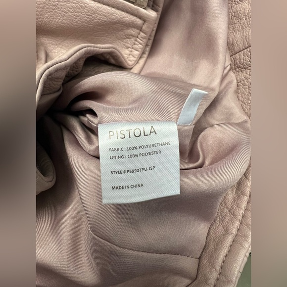 Pistola, Dusty pink moto leather jacket, Size medium - Picture 5 of 6